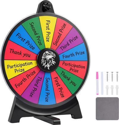 Costway 14-Slot Spin Wheel w/ Blackboard Marker 95441393 New