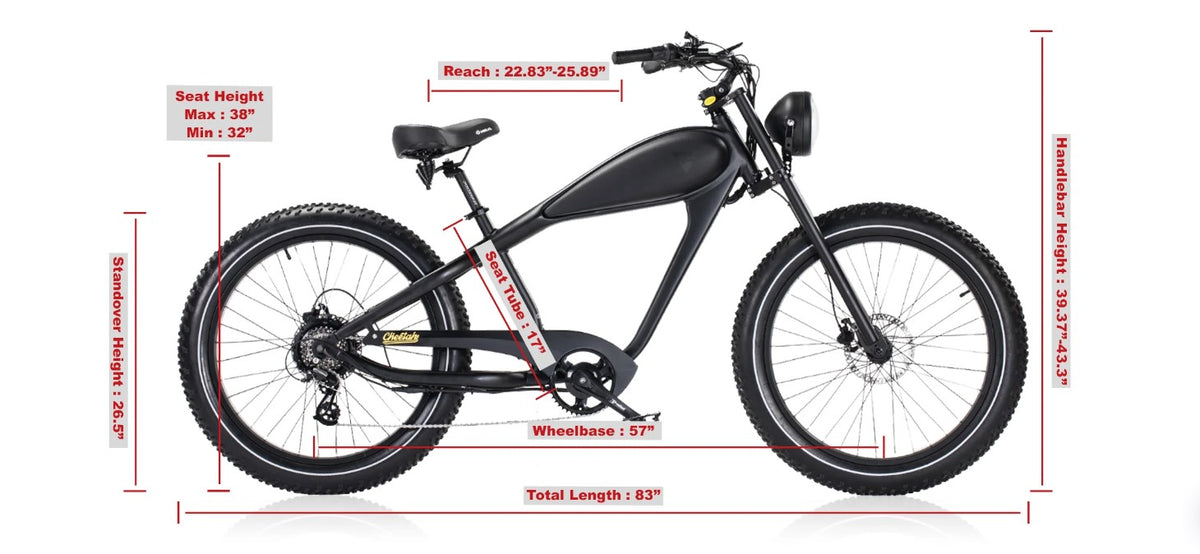 Revi Bikes Cheetah Plus E-Bike 48V 17.5AH 1000W 65 Mile Range 28 MPH New