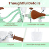 14-inch kids bike featuring a soft saddle, carbon steel frame, and removable storage basket for convenient play.
