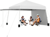 Pop-up canopy tent with two sidewalls, providing sun protection for beach outings and outdoor activities.