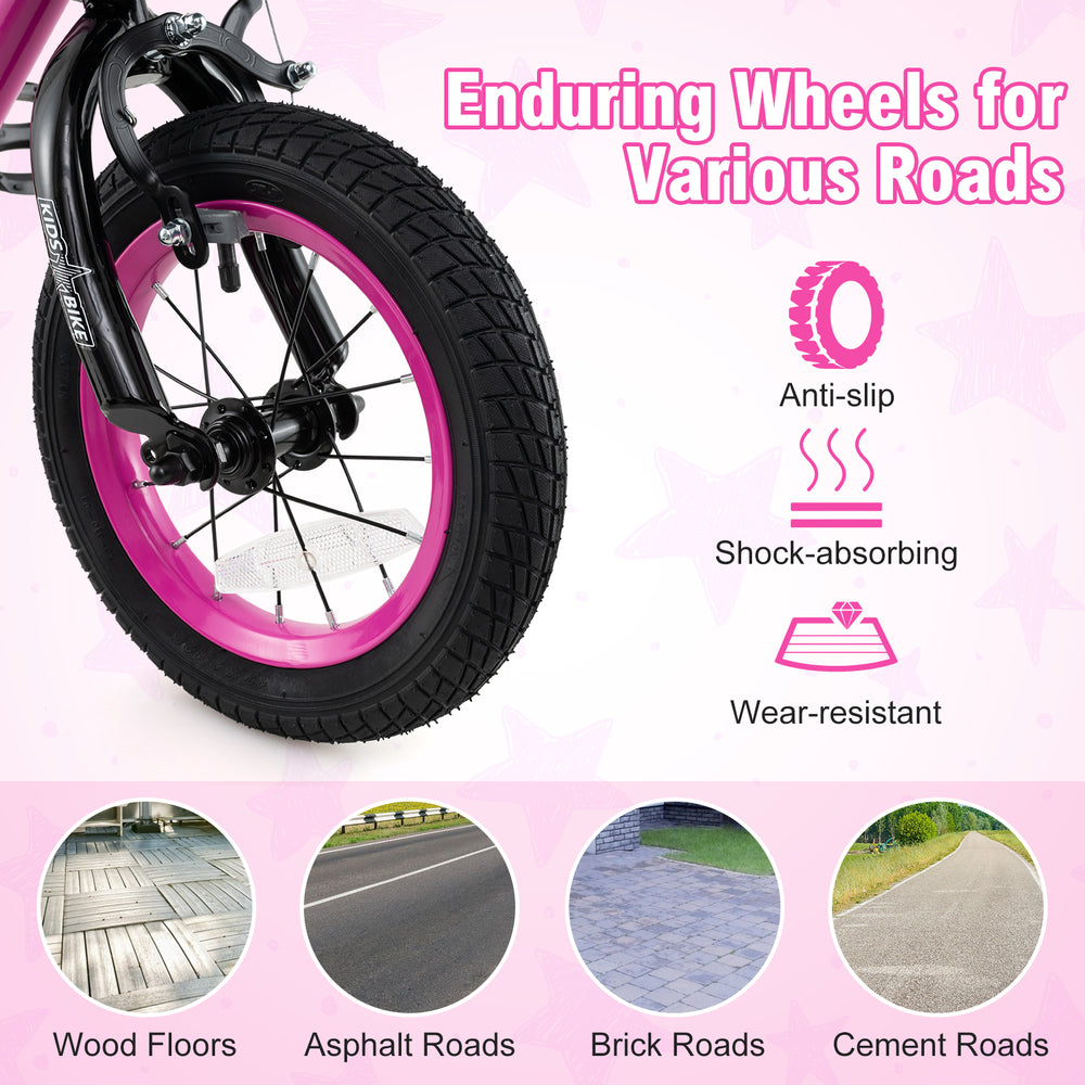 Enduring 14-inch bike wheels designed for various surfaces, featuring anti-slip and wear-resistant properties.