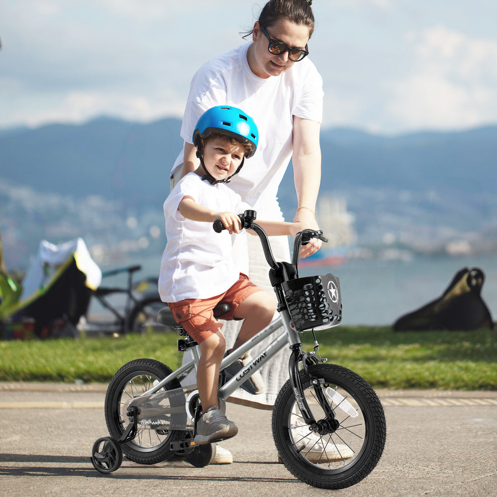 14 Inch Kids Bike Adjustable with Transparent Chain Cover for 4-5 Years Old - Gallery View 1 of 10