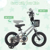 14-inch kids bike with adjustable seat, dual brake system, and removable training wheels for ages 4-5.