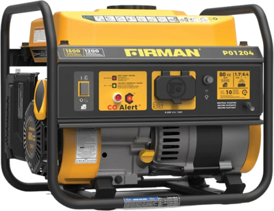 Firman P01204 Generator 1200W/1500W 20 Amp With CO Alert New