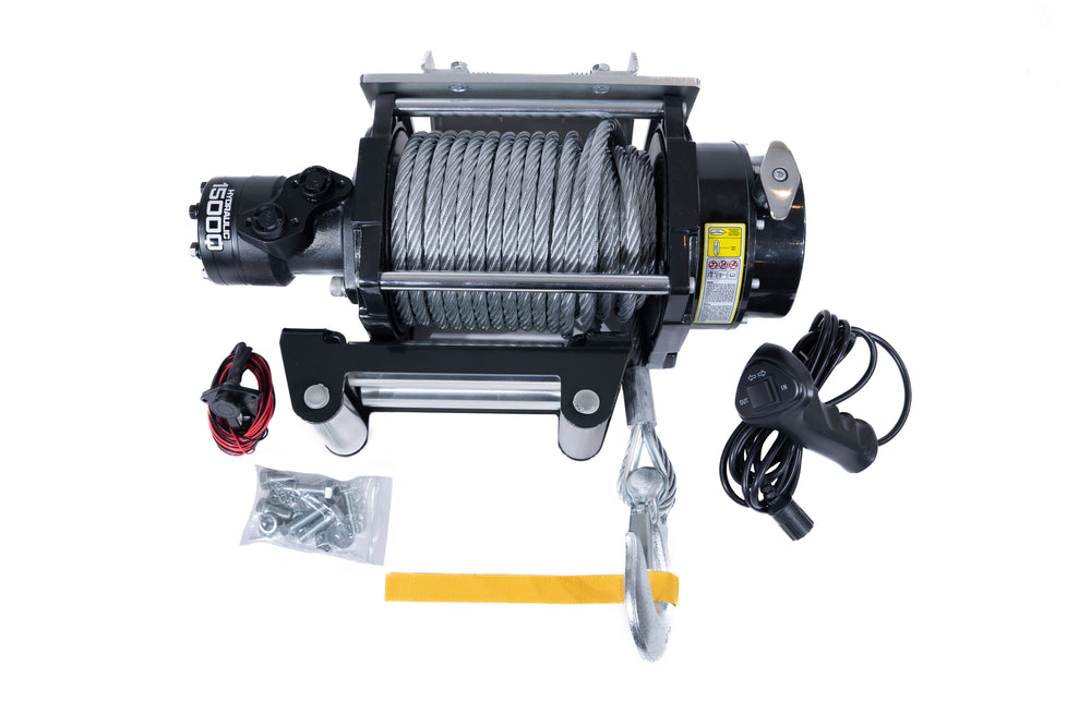DK2 15000NH 15,000 lbs. Hydraulic Winch with Steel Cable New