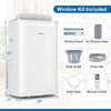 15000 BTU inverter portable air conditioner in white with window kit, remote control, and LED display for efficient.