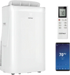 15000 BTU inverter portable air conditioner in white with remote, smart WiFi control, and LED display for efficient.