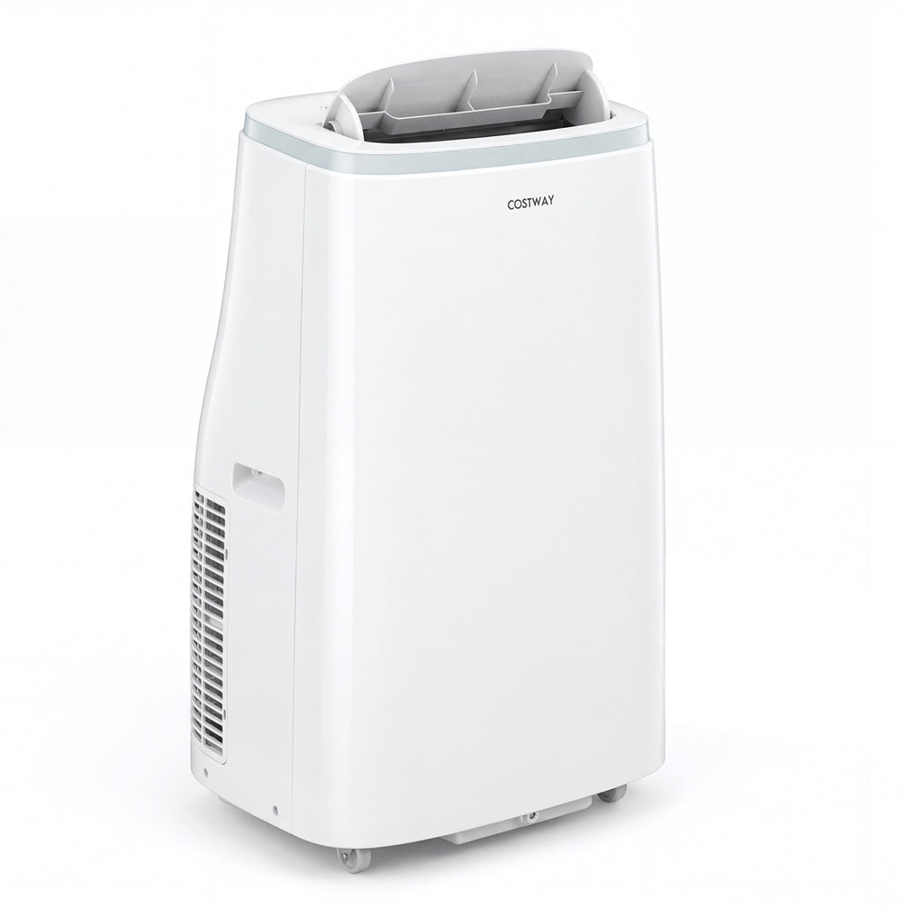 15000 BTU portable air conditioner in white with WiFi control, designed for spaces up to 750 sq.ft for optimal cooling.