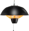 Hanging 1500W electric patio heater with IPX4 waterproof design, providing 360° warmth for outdoor gatherings.