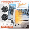 1500W electric space heater with adjustable thermostat, featuring 7 oil-filled slots for efficient heating and safety.
