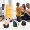 1500W electric space heater with adjustable thermostat, 7 oil-filled slots, and smooth rolling casters for easy.