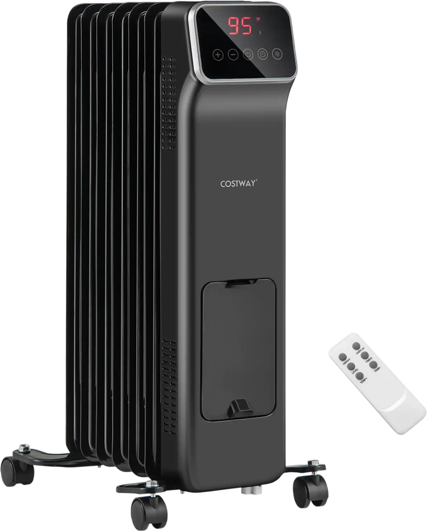 Costway 1500W Oil Filled Radiator Heater Remote Control 24H Timer 41732965 New