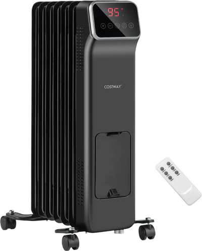 Costway 1500W Oil Filled Radiator Heater Remote Control 24H Timer 41732965 New