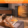 1500W oil-filled radiator heater with remote control, 3 heat settings, 24H timer, ideal for spaces up to 300 sq.ft.
