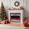 23 Inch 1500W Recessed Electric Fireplace Insert with Remote Control-Silver - Gallery View 1 of 10
