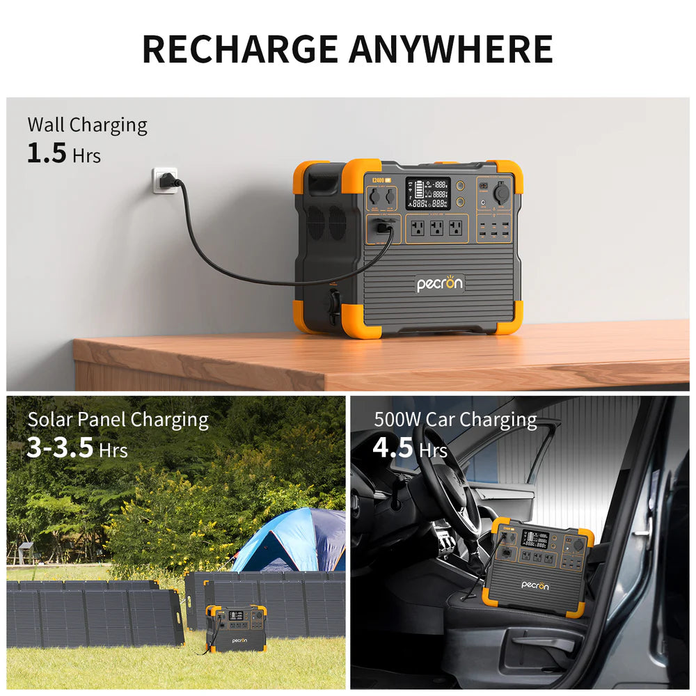 Pecron E2400LFP 2048Wh/2400W Portable Power Station Expandable Wi-Fi App Control New
