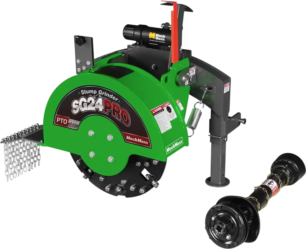 3-Point PTO Stump Grinder with 34 Carbide Teeth (PTO Shaft Included with Slip Clutch),  for 15-45HP Tractor,  SG24PRO