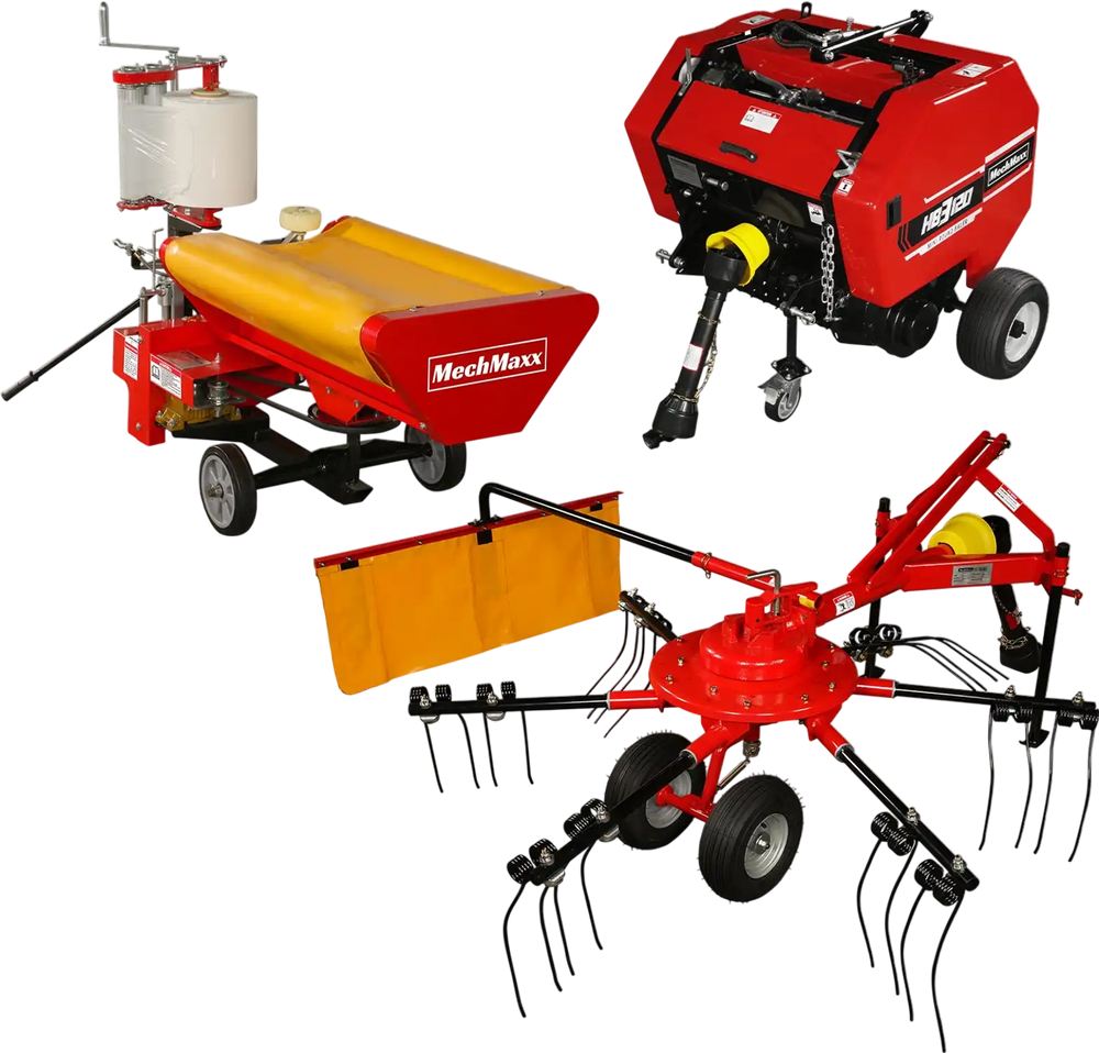 Hay Baler & Hay Wrapper & Hay Rake Tedder  Bundle,  HB3120,  HW20,  HT100