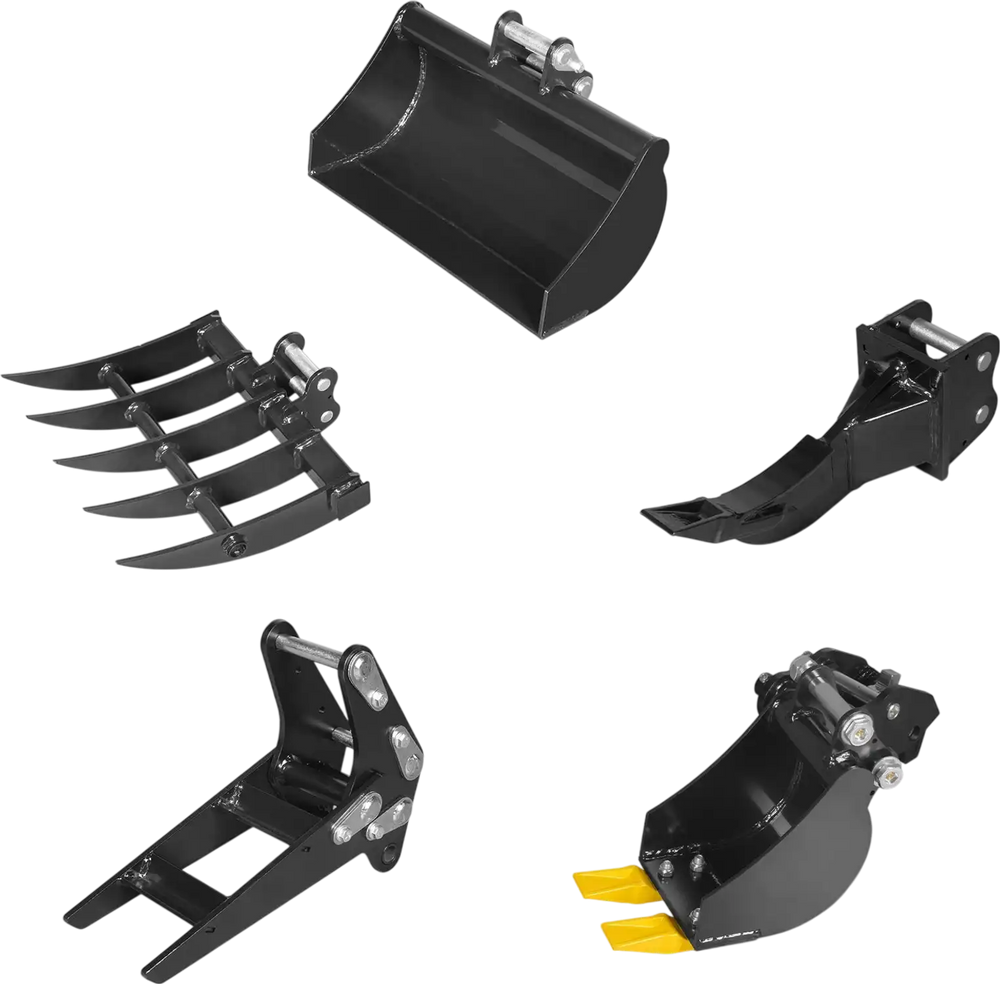 5-Piece Mini Excavator Attachment Set for Mini Compact Excavator (SKU: 150536)