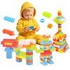 Colorful 150-piece toddler building blocks set for STEM learning, featuring safe, burr-free edges and creative play.
