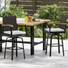 Set of 4 Outdoor 360° Swivel Bar Stool with Cushion and Acacia Wood Armrests - Gallery View 1 of 10