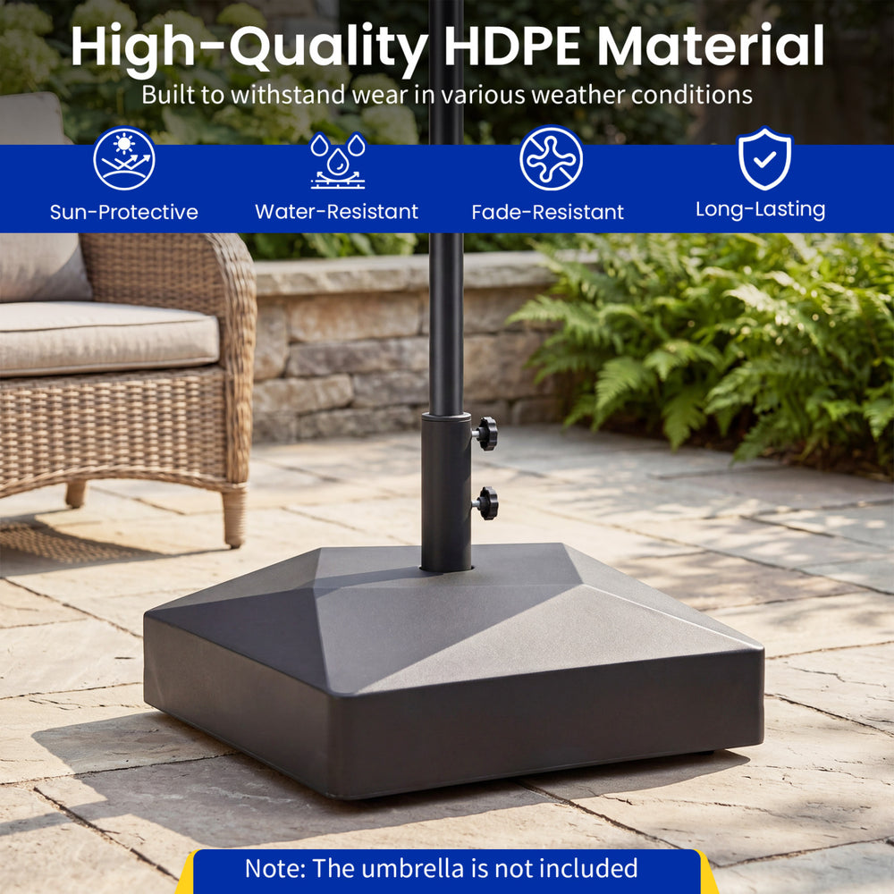 154lbs Mobile Fillable Patio Umbrella Base with 4 Wheels - Gallery View 6 of 10