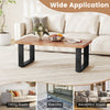Rustic 47-inch coffee table with thickened oak tabletop and black metal legs, ideal for living room or balcony use.