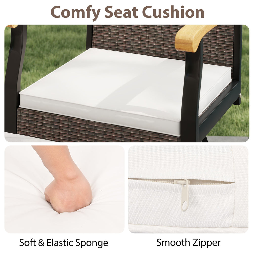 Comfy seat cushion with soft sponge and smooth zipper for the One Outdoor 360° Swivel Bar Stool with Acacia wood.