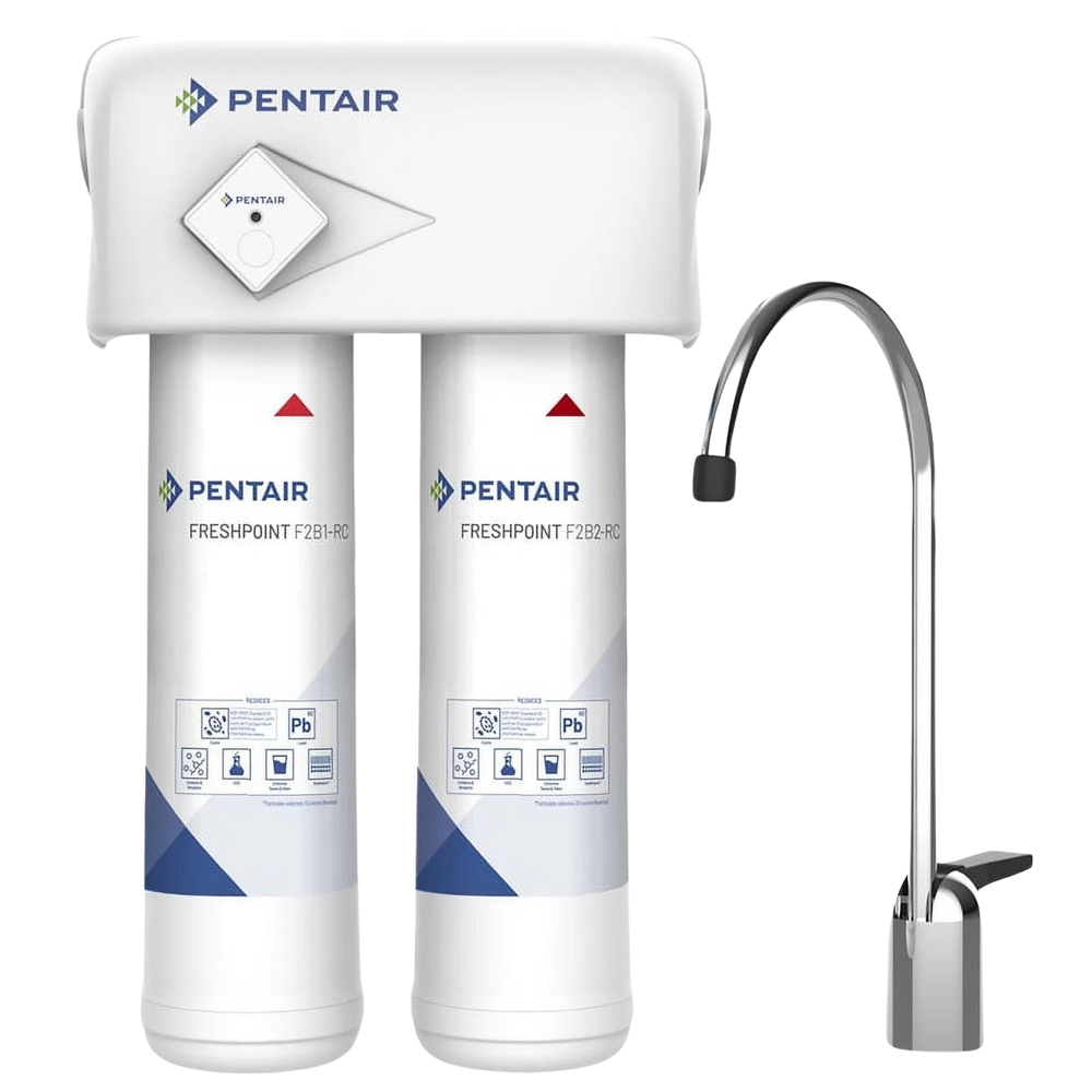 Pentair 158853 FreshPoint 2-Stage Under Counter Water Filtration System With Monitor F2000-B2M New