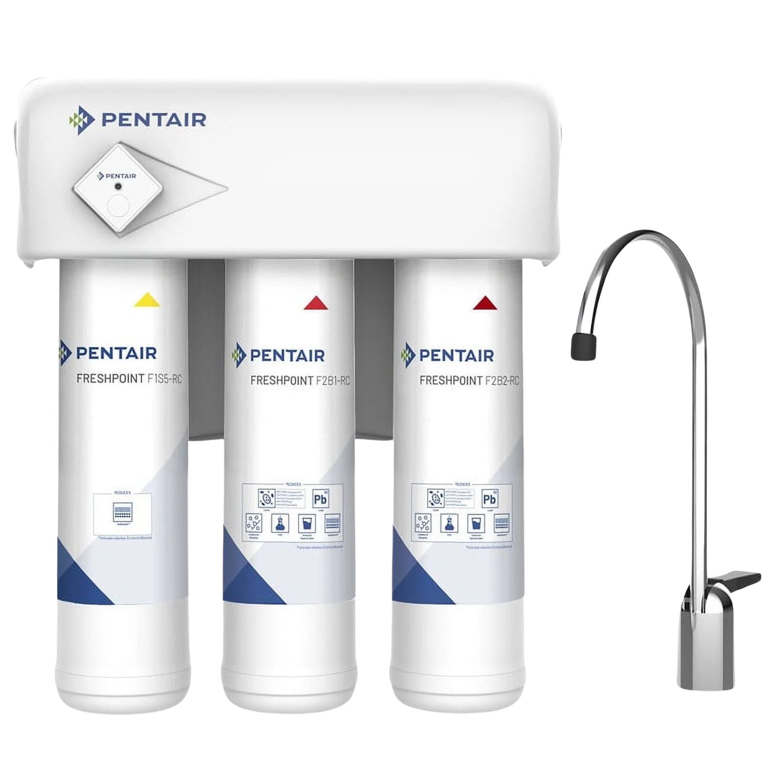 Pentair 158854 FreshPoint 3-Stage Under Counter Water Filtration System With Monitor F3000-B2M New