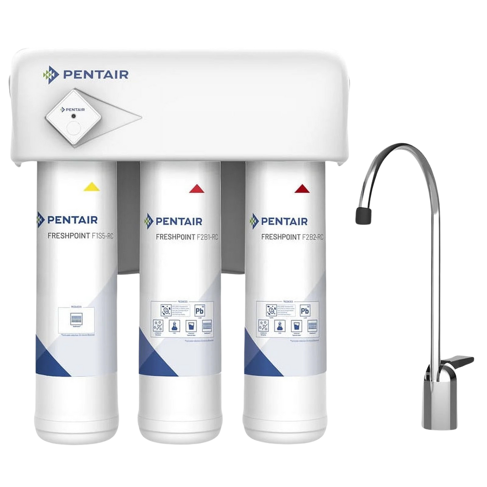 Pentair 158854 FreshPoint 3-Stage Under Counter Water Filtration System With Monitor F3000-B2M New