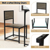 Dining chair with backrest for lumbar support, sturdy U-shaped metal frame, and non-slip foot pads for stability.