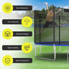 Replacement safety net for 15/16 feet round trampoline, made of durable PE material for enhanced protection and safety.