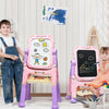 Height Adjustable Kids Art Easel Magnetic Double Sided Board-Pink - Gallery View 1 of 12