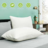 Set of 2 queen size shredded memory foam bed pillows with breathable bamboo covers for comfortable sleep.