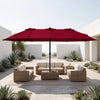 15.5FT Extra-Large Patio Umbrella 12 Reinforced Metal Ribs-Red - Gallery View 1 of 11