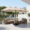 15.5FT Extra-Large Patio Umbrella with Base 12 Reinforced Ribs-Beige - Gallery View 1 of 11