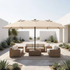15.5FT Extra-Large Patio Umbrella 12 Reinforced Metal Ribs-Beige - Gallery View 1 of 11