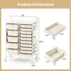 15-drawer rolling storage cart in white with metal tabletop and pegboard, ideal for versatile organization in various.