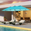 15 Feet Double-Sided Patio Umbrella with 48 LED Lights-Turquoise - Gallery View 1 of 10