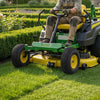 Close-up of 15 x 6.00-6 tube-type tires with heavy-duty 4-ply rubber, designed for riding mowers and carts.