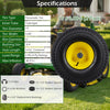 15 x 6.00-6 tube-type tire with yellow wheel, 4-ply rubber, for riding mowers, adaptable hub for easy installation.