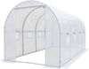 Walk-in tunnel greenhouse measuring 15 x 7 x 7 ft, featuring a waterproof PE cover and heavy-duty galvanized steel frame.