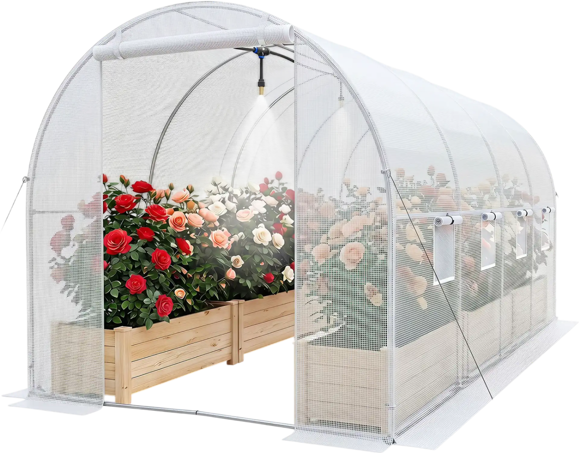 Costway 15' x 7' x 7' Walk-in Tunnel Greenhouse with Watering System 41390233 New