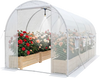 Walk-in tunnel greenhouse with a watering system, featuring a spacious interior and reinforced waterproof PE cover for gardening.
