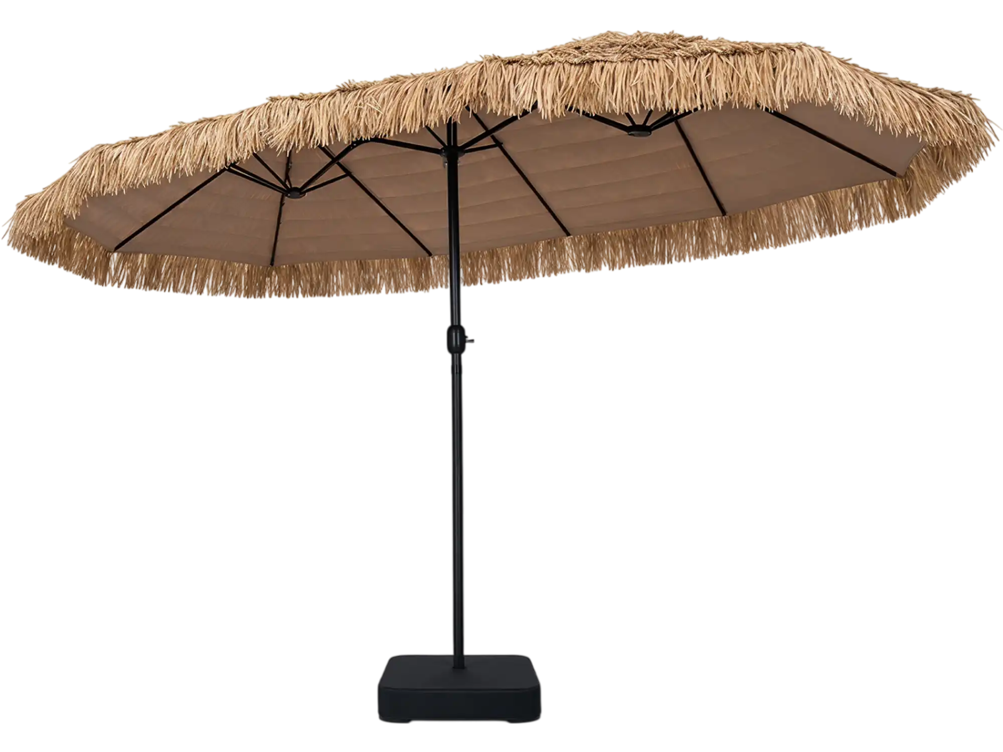 Costway 15' x 9' Solar Double-Sided Patio Umbrella with Base 67837927 New