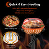 1600W electric BBQ grill in red with removable non-stick warming rack, adjustable temperature, ideal for indoor and.