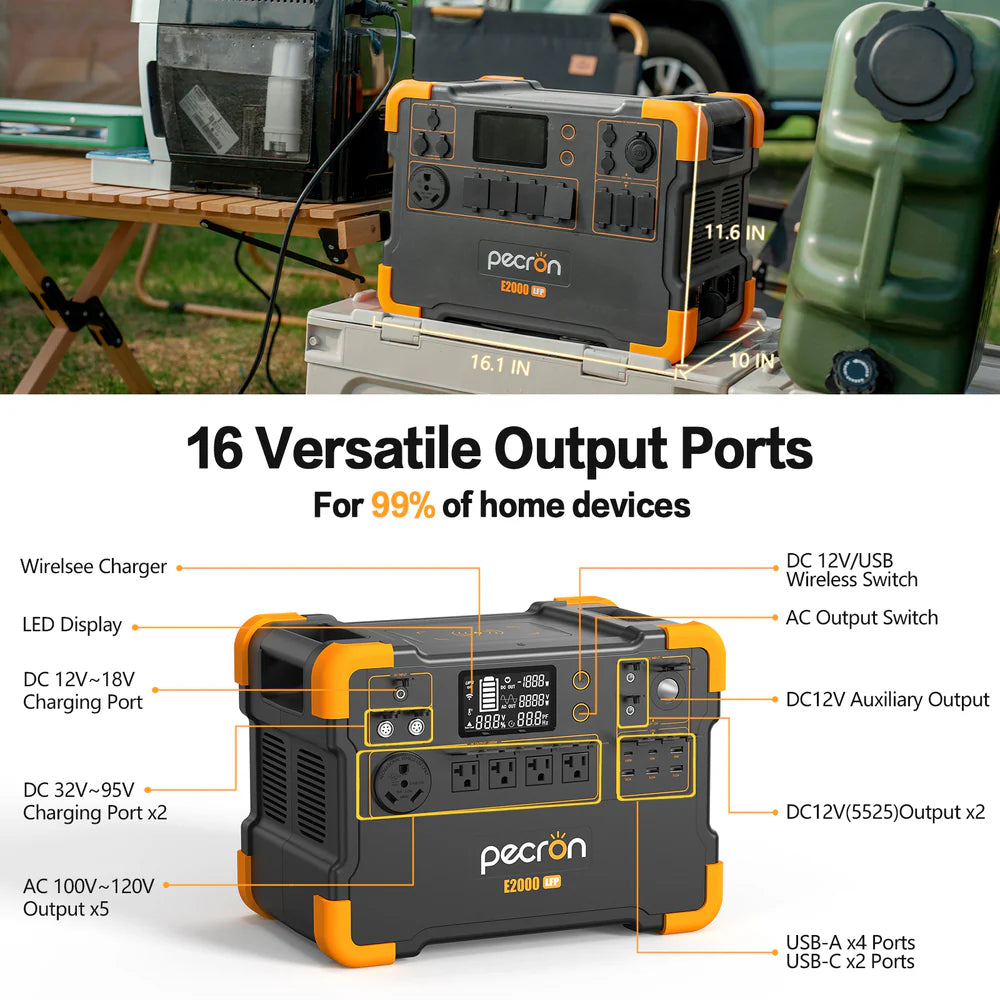 Pecron E2000LFP 1920Wh/2000W Portable Power Station Expandable New