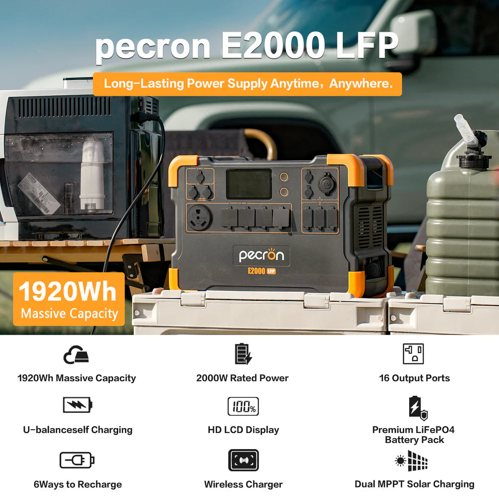 Pecron E2000LFP 1920Wh/2000W Portable Power Station Expandable New