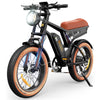 isinwheel R6 Off Road Retro Electric Bike - studio angle view with headlight on effect